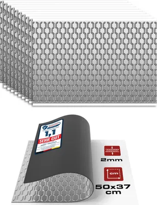 Produktbild von Schalldämmung Alubutyl Dämmmatten 50x37cm 2,22m² Anti Dröhn Vibration PKW Boot