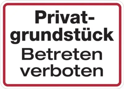 Produktbild von Dreifke® Hinweisschild, Privatgrundstück Betreten verboten, 180x250mm, Alu ge...