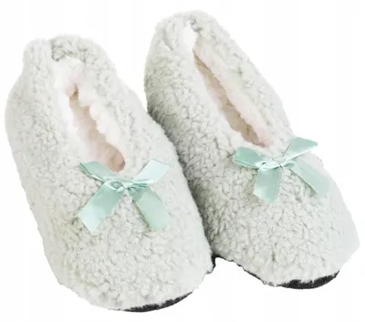 Immagine prodotto di Pantofole con fiocco verdi - pantofole calde taglie 35-38 - comode ballerine - pantofole in peluche - pantofole da donna