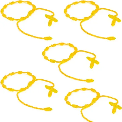 Imagen del producto de Pulseras Rosenkranz ajustables, paquete de 10 unidades, con diseño de cruz trenzada, uni, en varios colores