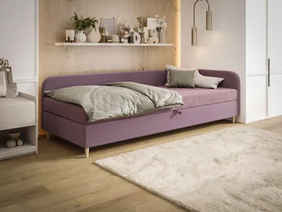 Produktbild von BEDANTE Bett MIKO 100x200 RIVIERA 63+LINCOLN 63 Bett Jugendbett Einzelbett Hotelbett Matratze Schlafzimmer Stauraum