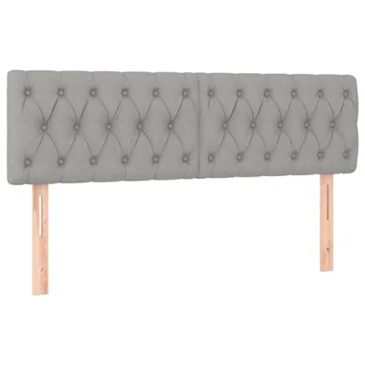 Immagine prodotto di vidaXL Testiere 2 pz. Tessuto grigio chiaro 80x7x78/88 cm