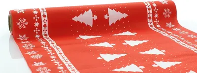 Produktbild von Sovie HOME Weihnachtstischläufer White Tree in Rot aus Linclass® Airlaid 40 cm x 4,80 m, 1 Stück