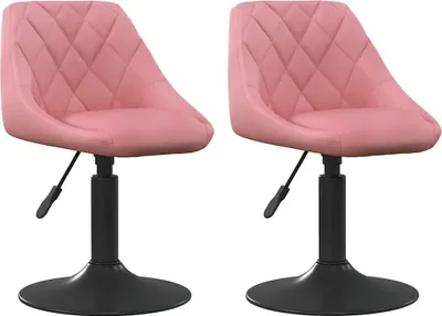 Image de Chaises pivotantes à manger lot de 2 Rose Velours
