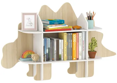 Image de Bibliothššque enfant meuble de rangement pour jouets et livres 6 compartiments 120x28x72,2cm bois naturel