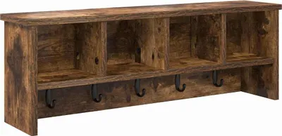 Image de vidaXL Table de chevet murale en chêne fumé 75 x 16 x 26 cm
