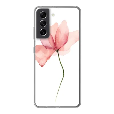 Produktbild von MuchoWow® Handyhülle Schutzhülle Hülle für Samsung Galaxy S21 FE Blumen - Aquarell - Rosa Silikon Softcase Handy Hülle - Mobiltelefonhülle