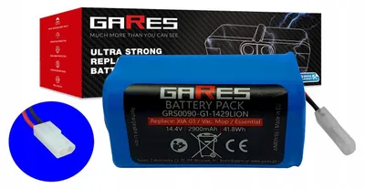 Obrázek produktu pro Gares Náhradní baterie pro Xiaomi Mi Mijia G1 MJSTG1 | 14,4V 2,9 Ah Li-Ion | Vysokovýkonná baterie pro robotický vysavač | Kompatibilní s Xiaomi Mi Mijia G1 MJSTG1 | Prémiová kvalita