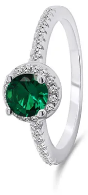 Produktbild von Charmanter Silberring mit Zirkonen RI054WG - Kreislauf: 58 mm