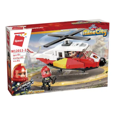 Produktbild von Qman Mine City Fire Line W12011-2 Rettungshubschrauber