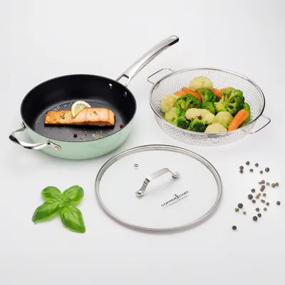 Produktbild von Livington Grapheo 3-teiliges Pfannenset - 28cm Pfanne - für alle Herdarten