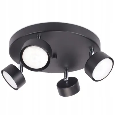 Obrázek produktu pro Stropní svítidlo LUXOLAR, kulaté, průměr 29 cm, 4 žárovky, patice GX53, LED, černé barvy, s možností naklápění