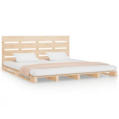 Image de vidaXL Lit en bois massif sans matelas 200x200 cm pin