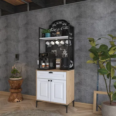 Produktbild von Skye Decor, Hochwertiger Mehrzweckschrank, Walnuss & Weiß, 70 cm, 184,6 cm, 40 cm