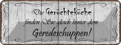 Produktbild von vianmo Blechschild 10x27 cm Gerüchteküche Geredeschuppen Dekoration Spruch Zitat