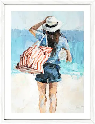 Produktbild von Gerahmtes Bild Girl On The Beach 33x43 cm