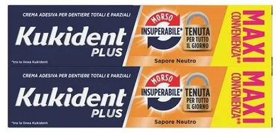 Immagine prodotto di Kukident Bipacco Morso Insuperabile Crema Adesiva Dentiere 57 G X 2