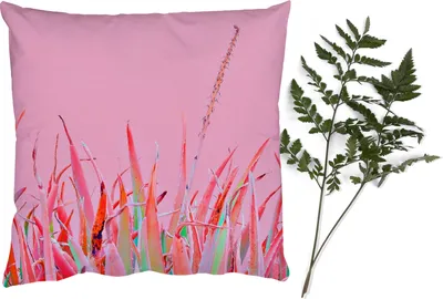 Produktbild von MuchoWow® Zierkissen Sofakissen Wohnzimmer Dekokissen 60x60 cm Sommer - Pflanzen - Pastell - Sitzfläche - Foto Polster