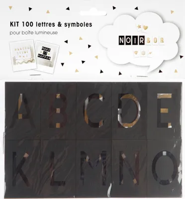 Obrázek produktu pro Lightbox písmenka, 100 kusů, černé a zlaté