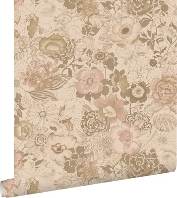 Obrázek produktu pro ESTAhome tapeta květinový vzor světle hnědá a tmavě růžová 50 x 900 cm
