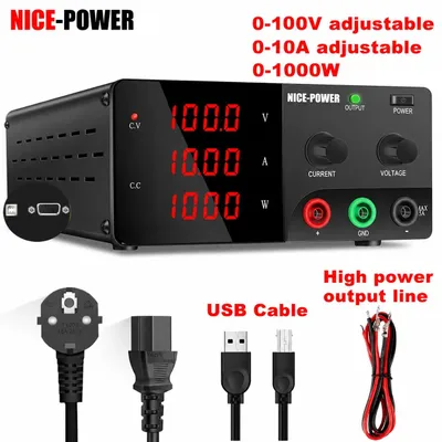 Produktbild von Labornetzgerät - Programmierbares DC-Netzgerät - 100 V 10 A - 1000 W - Einstellbare Spannung - Zum Akkuladen und Produkttesten