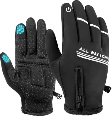 Produktbild von Fahrradhandschuhe mit Touchscreen – Winddicht & Wasserdicht – Motorradhandschuhe – Größe: L