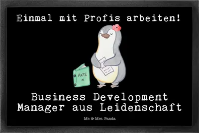 Produktbild von Mr. & Mrs. Panda Fußabstreifer Business Development Manager Leidenschaft 50 x 75 cm - Schwarz - Geschenk, Fussmatte, fußmatte, Türvorleger, Schmutzmatte, Schmutzfangmatte