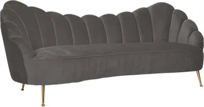 Produktbild von Casa Padrino Luxus Samt Sofa Grau / Gold 230 x 94 x H. 90 cm - Wohnzimmer Sofa mit edlem Samtstoff - Wohnzimmer Möbel - Luxus Möbel - Wohnzimmer Einrichtung - Luxus Einrichtung