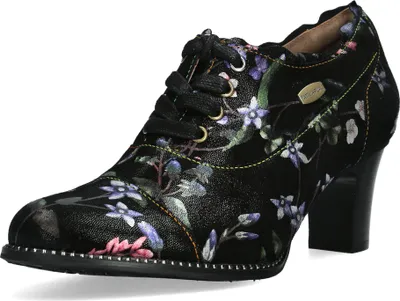 Produktbild von Laura Vita Damen Pumps Leder Schnürpumps mit Blumenmuster Elcodieo 231, Größe:39 EU, Farbe:Blau