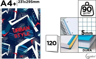 Productafbeelding van Notitieboek in een moderne, stedelijke stijl met een cirkelvormig raster, formaat A4+/120 pagina's