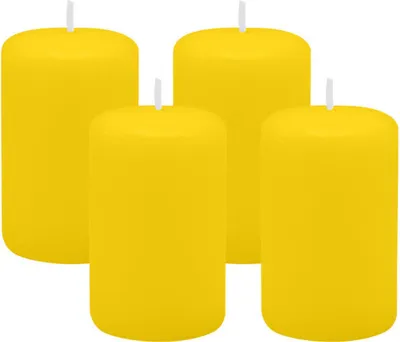 Produktbild von 4er Set Adventskranzkerzen Zitrone Gelb Ø 50 x 80 mm