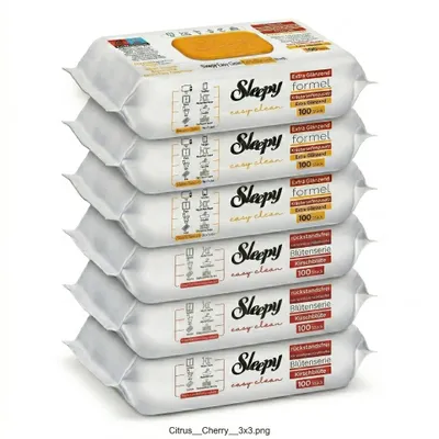 Produktbild von Sleepy Easy Clean Oberflächenreinigungstücher – 3x100 Gelb + 3x100 Kirsche | Frischekick Haushalt