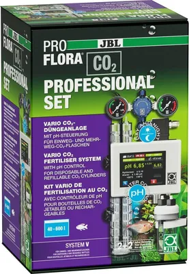 Produktbild von CO2-Düngeanlage JBL PROFLORA CO² professional Set V, digitales Interface inkl. pH-Wert Steuerung, Druckminderer, Magnetventil, Blasenzähler, Rückschlagventil, Taifun Spiral CO2 Reaktor, ohne Flasche und Elektrode