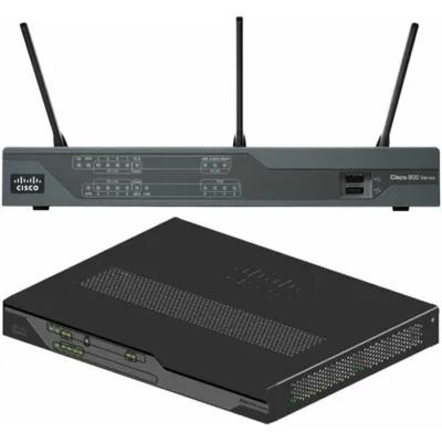 Produktbild von Cisco C897VAW-E-K9, Wi-Fi 4 (802.11n), Dual-Band (2,4 GHz/5 GHz), Ethernet/LAN, ADSL2, Schwarz, Tabletop-Router
