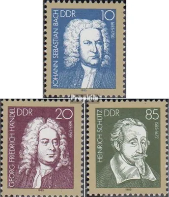 Produktbild von Briefmarken DDR 1985 Mi 2931-2933 (kompl.Ausg.) postfrisch 300.Geb.von Bach+Händel,400.Geb.von Schütz / Bl.81
