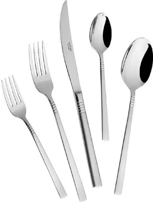 Image de Set de couverts Elfaso en acier inoxydable 18/0 de haute qualité en argent