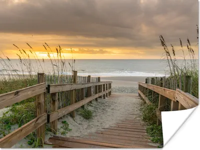 Produktbild von MuchoWow® Poster Strand - Meer - Düne - Weg 160x120 cm - Foto Plakat