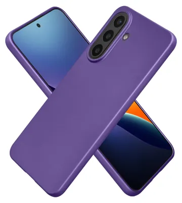 Produktbild von kwmobile Handyhülle für Samsung Galaxy A57 5G Hülle - Silikon Case metallisch schimmernd - Schutzhülle Cover - Metallic Blauviolett
