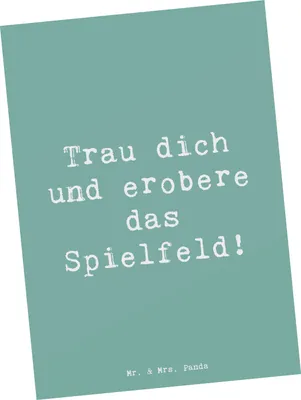 Produktbild von Mr. & Mrs. Panda Postkarte Spruch Neue Sportart Mut - Meeresbrise - Geschenk, Grußkarte, bildkarte, Fotokarte, Ansichtskarte, Sport und Fitness, Herausforderungen, Trost