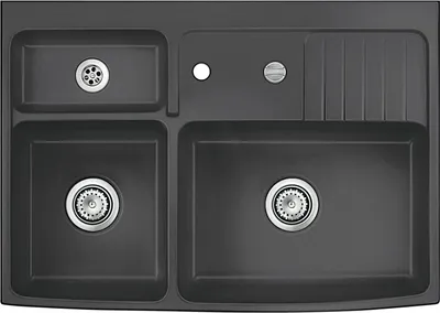Produktbild von KeraDomo Elementspüle CENTRA 90 SCHIEFER für 60 cm AP-Tiefe inkl. Excenterbedienung / systemceram / Keramikspüle