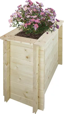 Obrázok produktu pre TIMBELA Vyvýšený záhon drevený - 78x38xH57 cm - Vyvýšené záhony do záhrady - Záhon na bylinky - Kvetinový box drevený - Box na sadenice drevený - Masívne 28 mm borovicové/smrekové drevo M612
