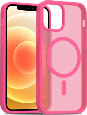 Immagine prodotto di Custodia magnetica per iPhone 12 / iPhone 12 Pro, compatibile con MagSafe, retro traslucido opaco, resistente agli urti Rosa