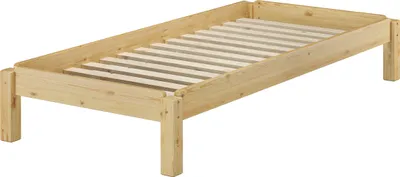 Produktbild von Stapelbett Massivholzbett Kiefer Natur 90x200cm Einzelbett stapelbar Zubehör wählbar V-60.48-09Rollrost inkl.