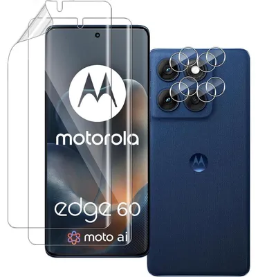 Zdjęcie produktu dla 2 sztuki folii hydrożelowej ochronnej dla telefonu Motorola Moto Edge 60 – ochrona aparatu i ekranu