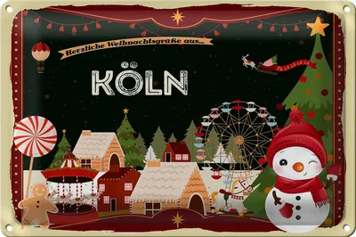 Produktbild von Blechschild Weihnachten Grüße aus KÖLN 40x30cm