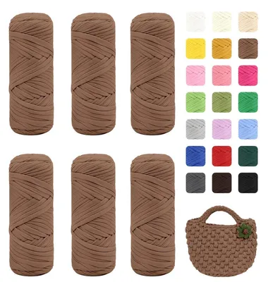 Obrázok produktu pre Balenie 6 bavlnených tričiek, hmotnosť 1200 g (200 g/75 m), tmavohnedá farba