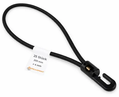 Produktbild von Dreamprint Expanderschlinge 25 Stück 20cm Ø 4mm schwarz Planen-Spanner mit Mini Kunststoffhaken