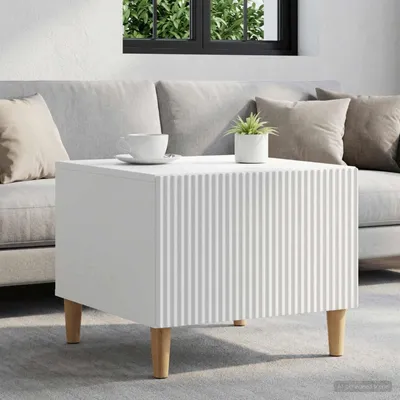 Obrázok produktu pre Maison Exclusive – Konferenčný stolík s zásuvkami, biela farba, 49 x 50 x 40 cm, drevotrieska