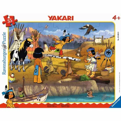 Image de Yakari : Jouer en plein air avec des amis - puzzle cadre 35 pièces