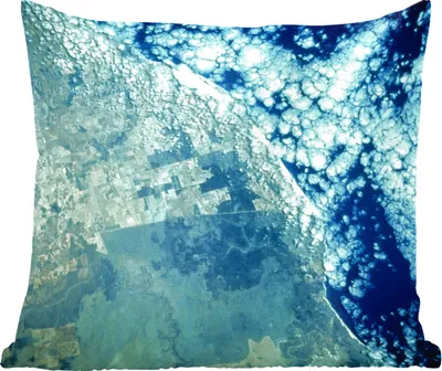 Produktbild von MuchoWow® Zierkissen Sofakissen Wohnzimmer Dekokissen 45x45 cm Buntes Satellitenbild von Westaustralien - Schlafpolster - Polster für das Sofa